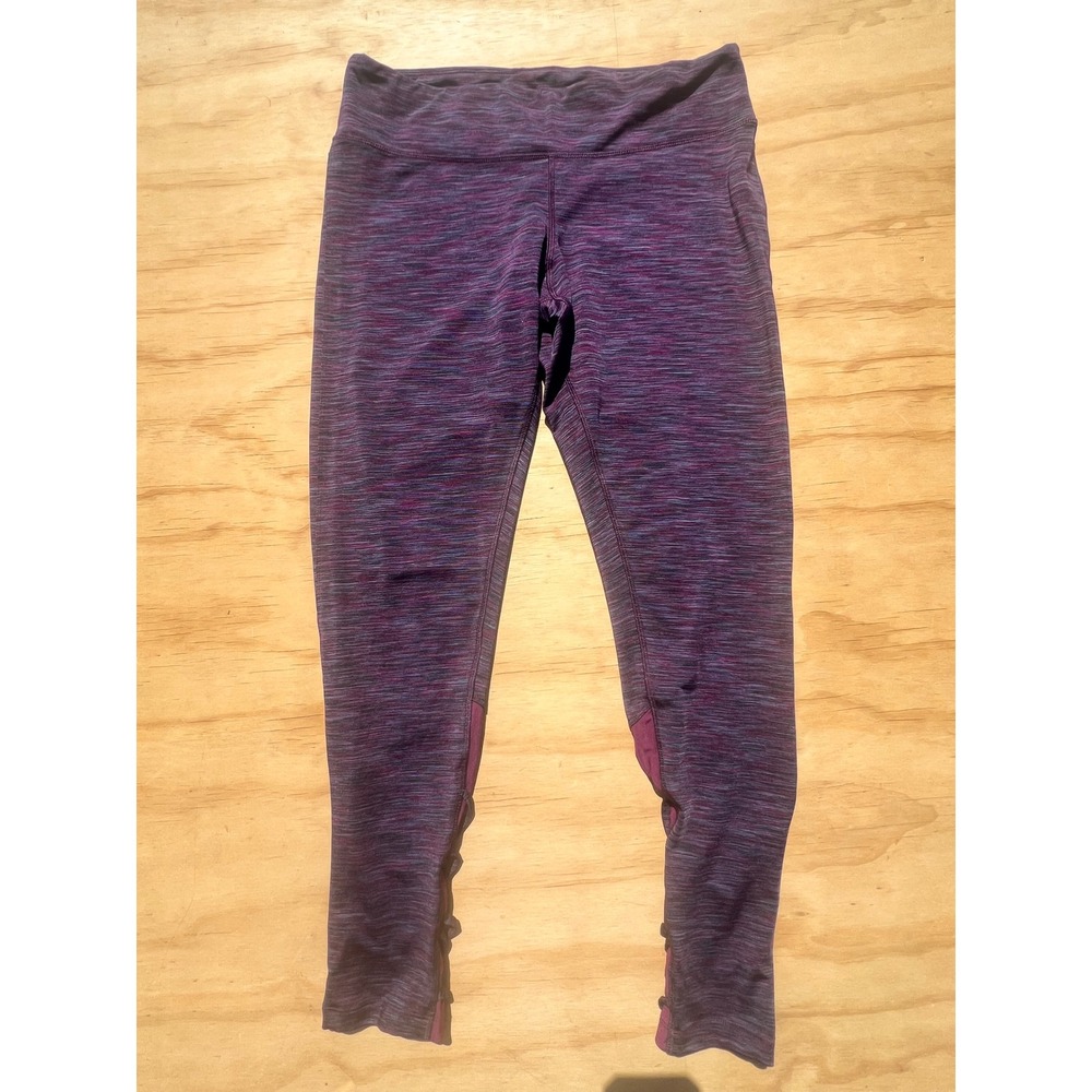 C9 Champion Purple Space Dye Strappy Lattice Mesh Leggings Womens XL Athleisure